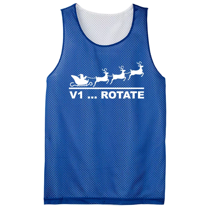 Santa Take Off Funny Pilot Airplane Christmas Gift Mesh Reversible Basketball Jersey Tank