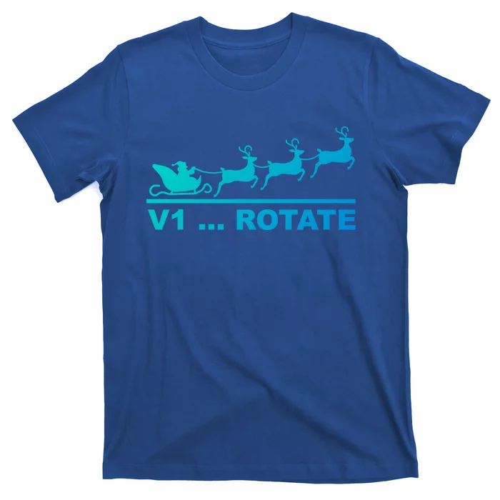 Santa Take Off Funny Pilot Airplane Christmas Gift T-Shirt