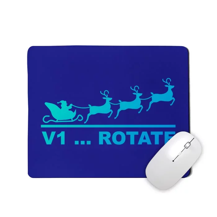 Santa Take Off Funny Pilot Airplane Christmas Gift Mousepad