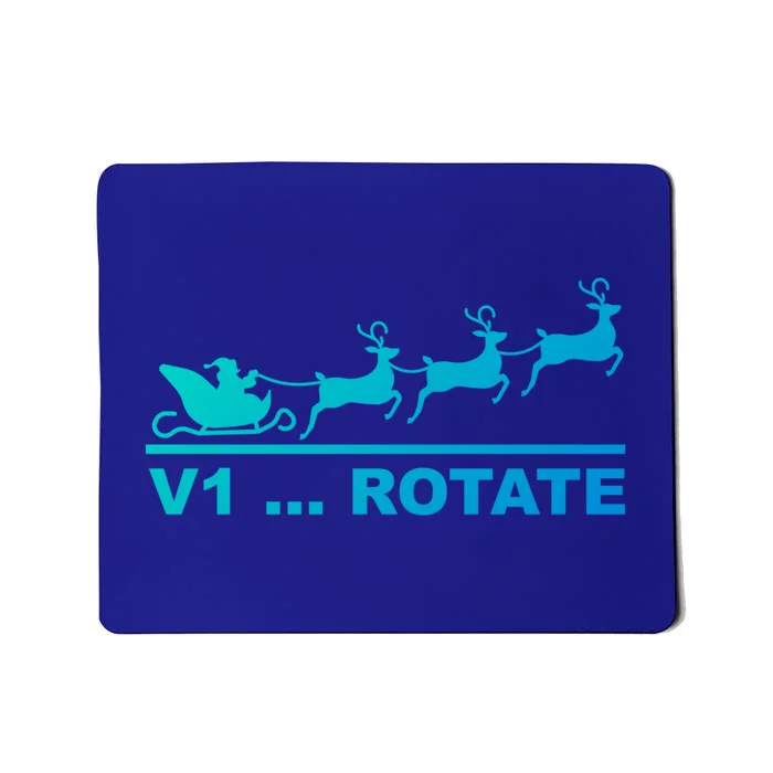 Santa Take Off Funny Pilot Airplane Christmas Gift Mousepad