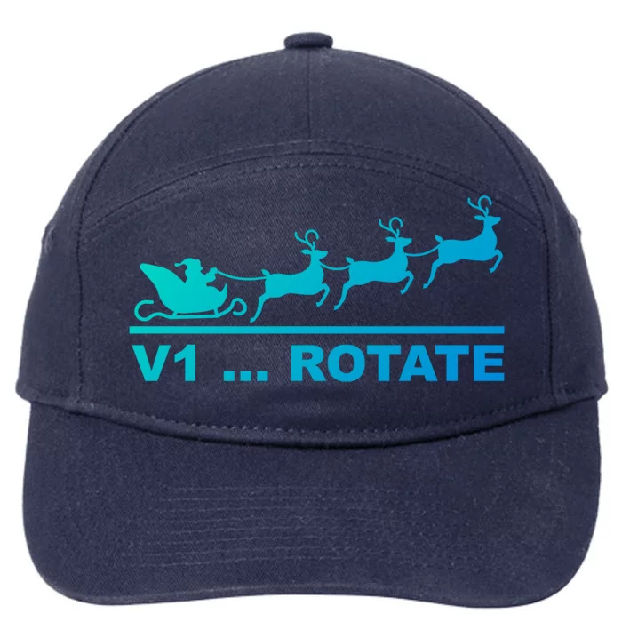 Santa Take Off Funny Pilot Airplane Christmas Gift 7-Panel Snapback Hat