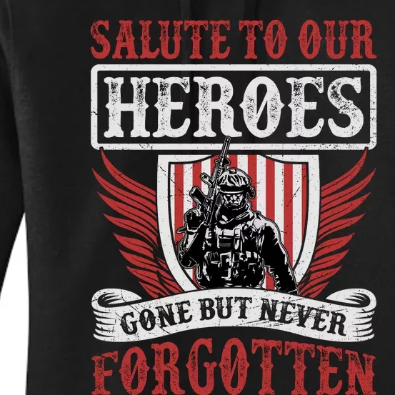 Salute To Our Heroes Memorial Tribute Women's Pullover Hoodie