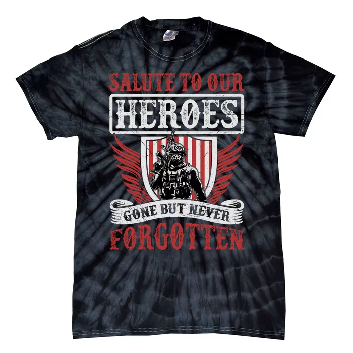 Salute To Our Heroes Memorial Tribute Tie-Dye T-Shirt