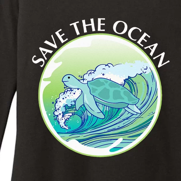 Save The Ocean Marine Biology Biologist Sea Turtle Lover Womens CVC Long Sleeve Shirt