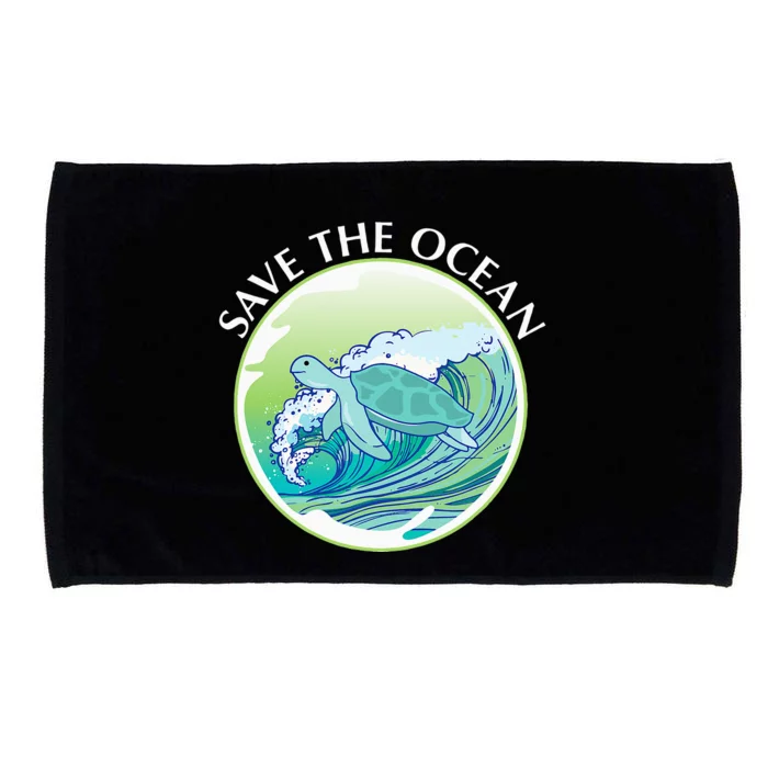 Save The Ocean Marine Biology Biologist Sea Turtle Lover Microfiber Hand Towel