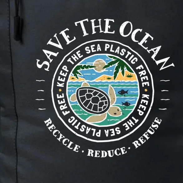 Save The Oceans Meaningful Gift Keep The Sea Plastic Free Turtle Daily Commute Backpack