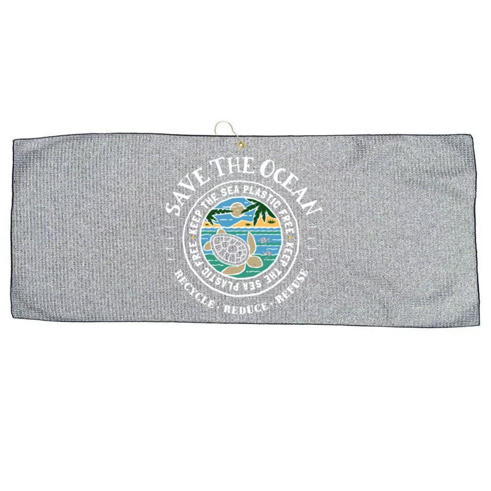 Save The Oceans Meaningful Gift Keep The Sea Plastic Free Turtle Large Microfiber Waffle Golf Towel