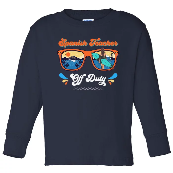 Spanish Teacher Off Duty Sunglasses Summer Toddler Long Sleeve Shirt