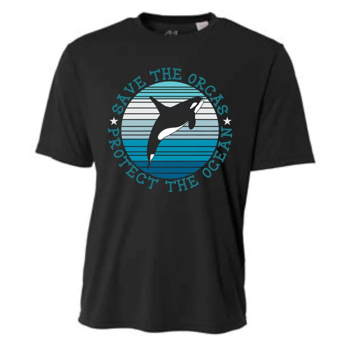 Save The Orcas Protect The Ocean Whale Design Gift Cooling Performance Crew T-Shirt