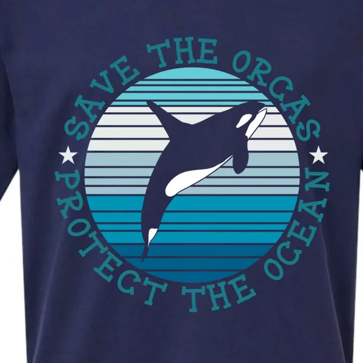 Save The Orcas Protect The Ocean Whale Design Gift Sueded Cloud Jersey T-Shirt