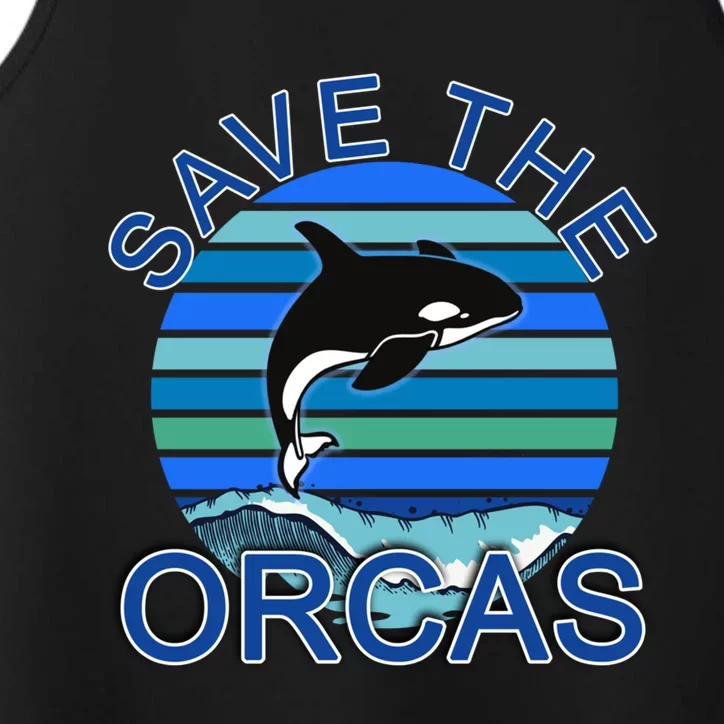 Save The Orcas Save The Whales Ocean Blue Cute Gift Performance Tank