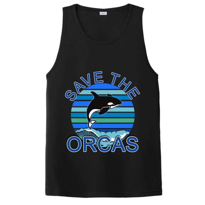 Save The Orcas Save The Whales Ocean Blue Cute Gift Performance Tank