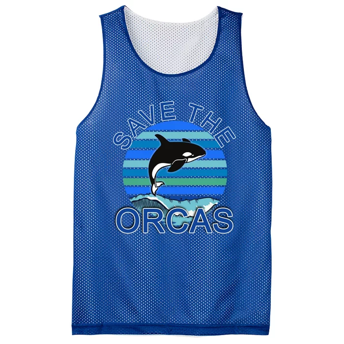 Save The Orcas Save The Whales Ocean Blue Cute Gift Mesh Reversible Basketball Jersey Tank