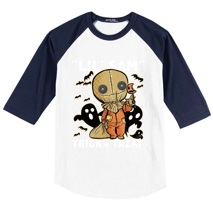 Sam Trickin Or Treatin Trick Or Treat Halloween Horror Baseball Sleeve Shirt