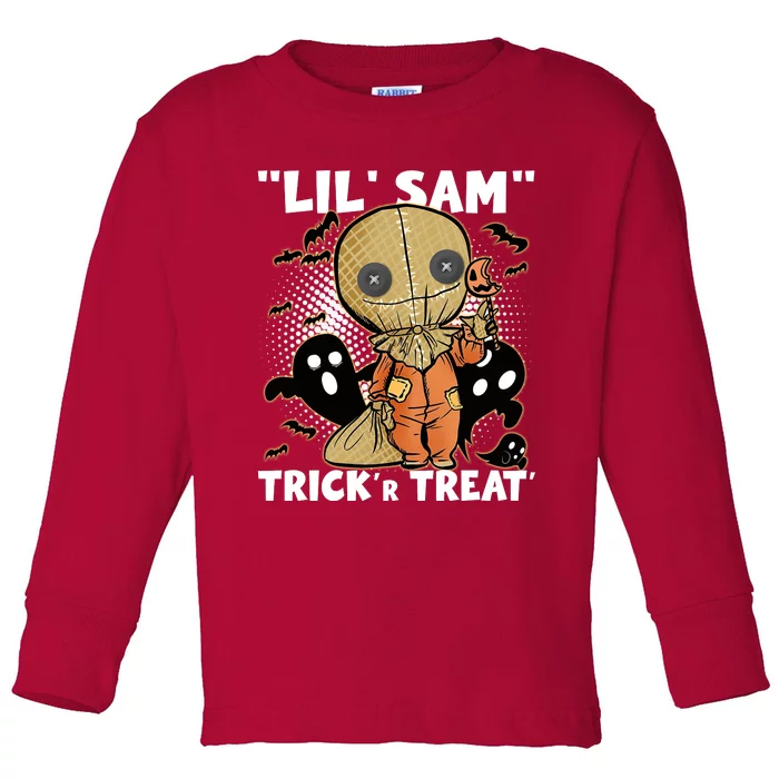 Sam Trickin Or Treatin Trick Or Treat Halloween Horror Toddler Long Sleeve Shirt