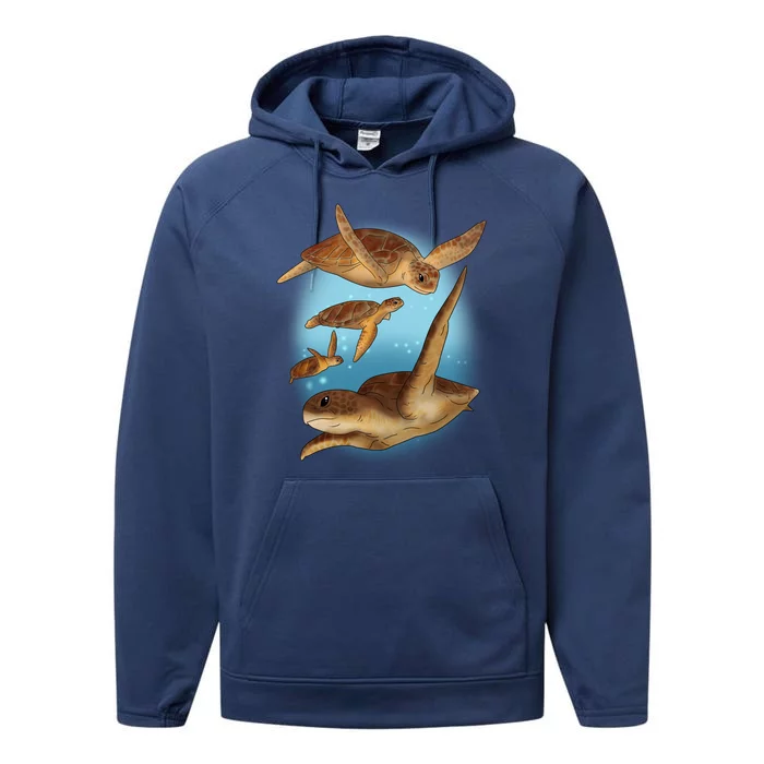 Sea Turtle Ocean Skip A Straw Save A Turtle Gift Performance Fleece Hoodie