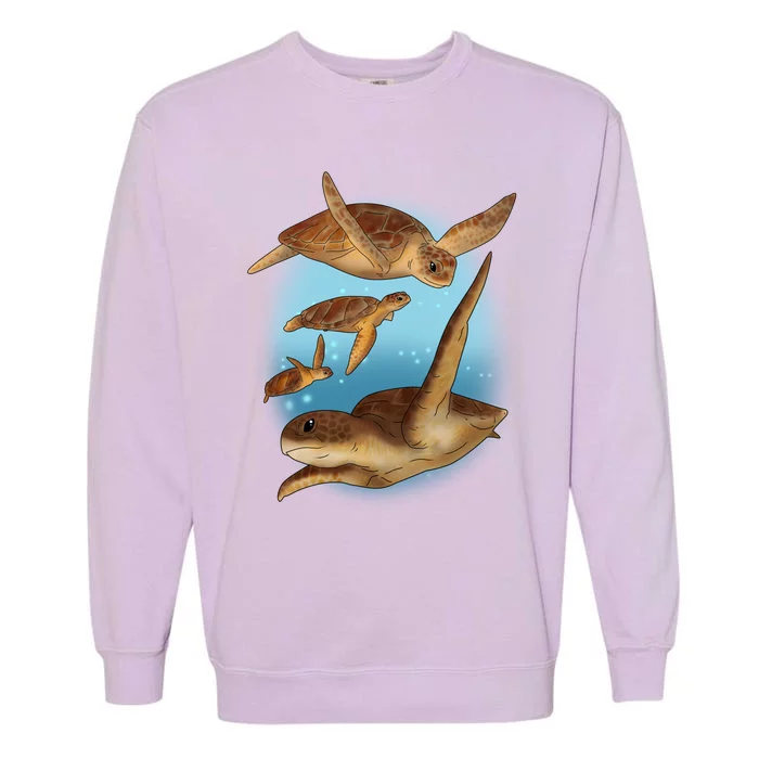 Sea Turtle Ocean Skip A Straw Save A Turtle Gift Garment-Dyed Sweatshirt