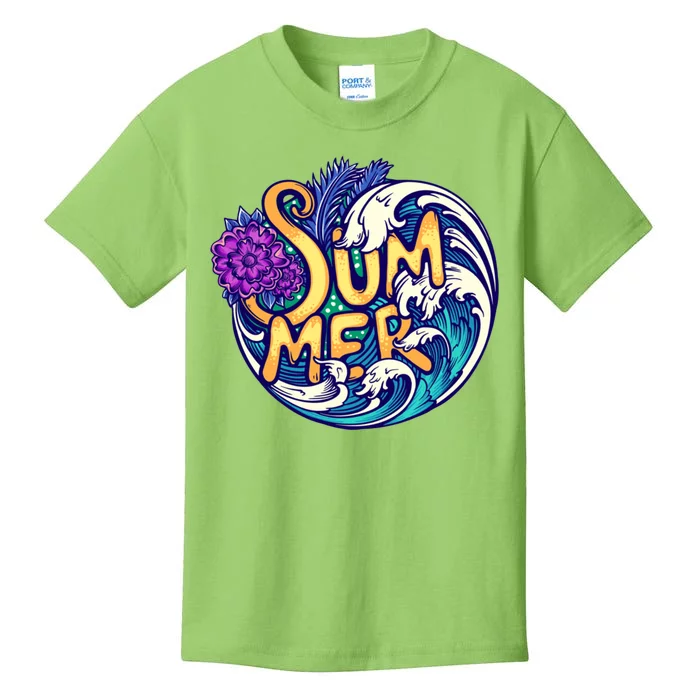 Summer Tropical Ocean Wave Kids T-Shirt