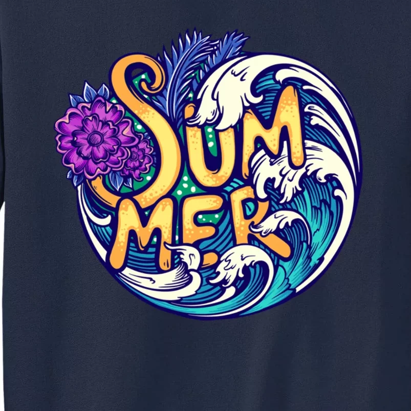 Summer Tropical Ocean Wave Tall Sweatshirt