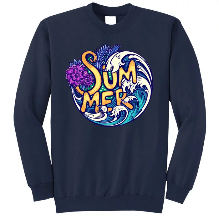 Summer Tropical Ocean Wave Tall Sweatshirt