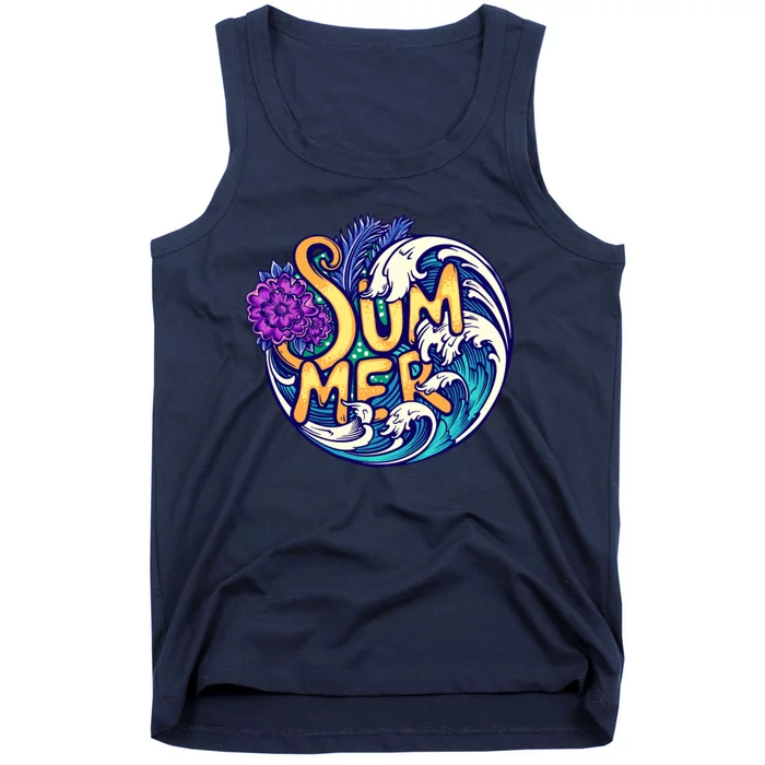 Summer Tropical Ocean Wave Tank Top