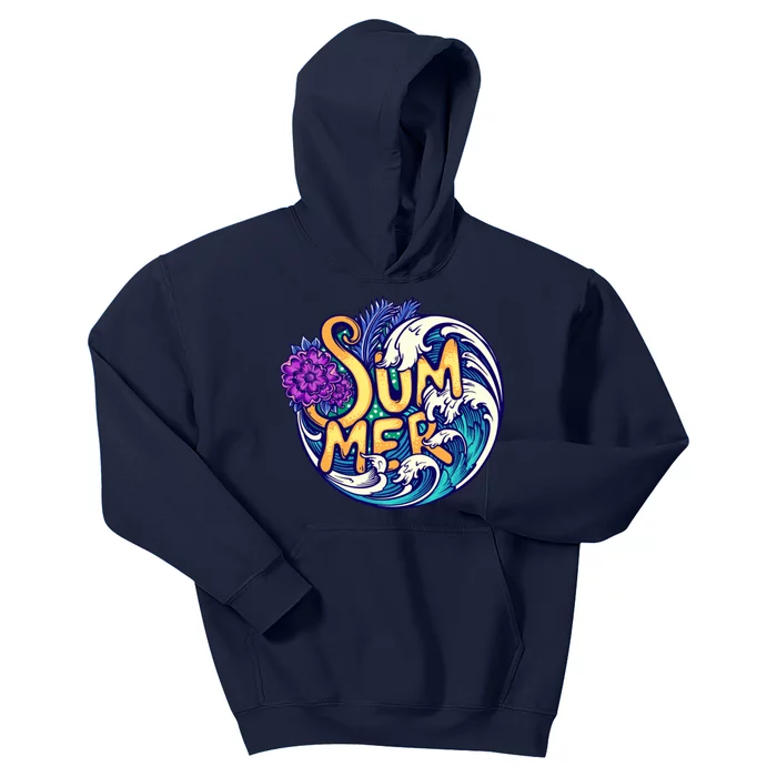 Summer Tropical Ocean Wave Kids Hoodie