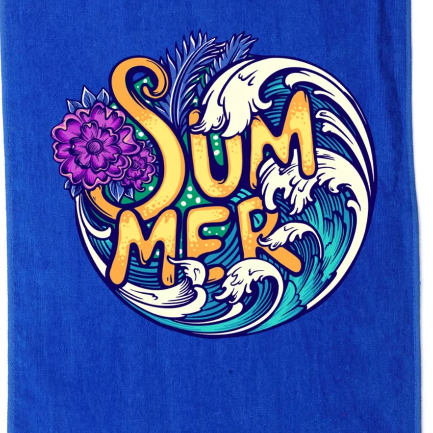 Summer Tropical Ocean Wave Platinum Collection Golf Towel