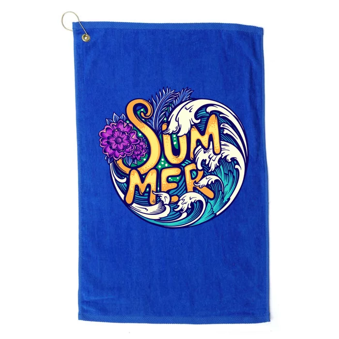 Summer Tropical Ocean Wave Platinum Collection Golf Towel