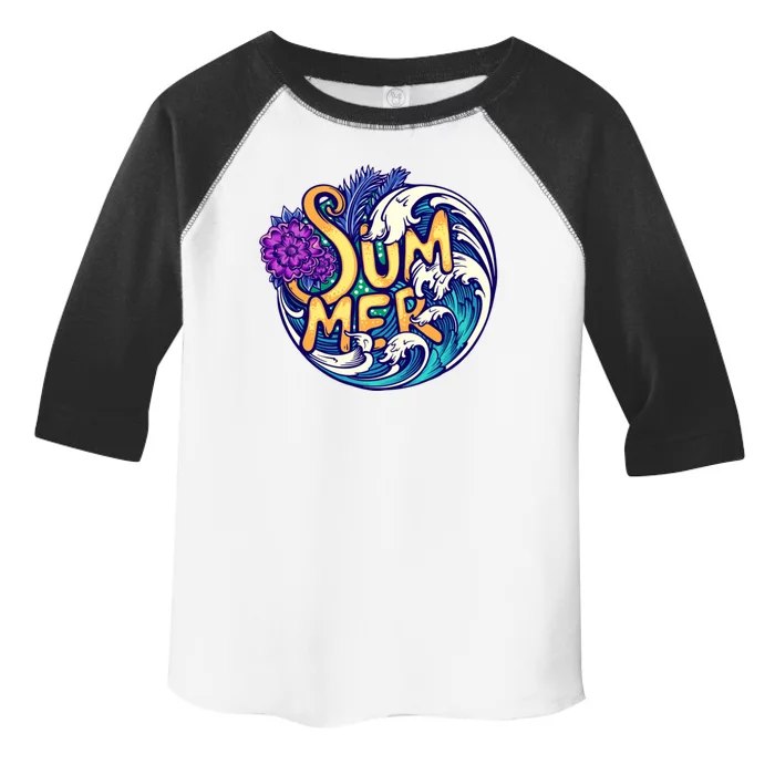 Summer Tropical Ocean Wave Toddler Fine Jersey T-Shirt