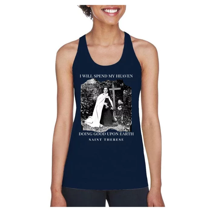 St Therese Of Lisieux Catholic Saint Quotes Women's Racerback Tank