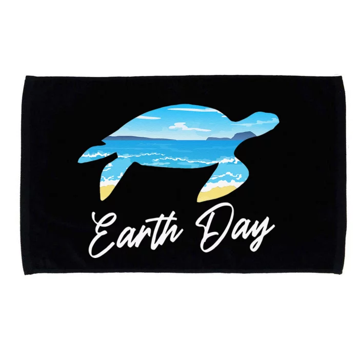 Sea Turtle Ocean Earth Day Save The Animal Environmentalist Microfiber Hand Towel