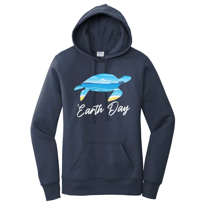 Sea Turtle Ocean Earth Day Save The Animal Environmentalist Women's Pullover Hoodie