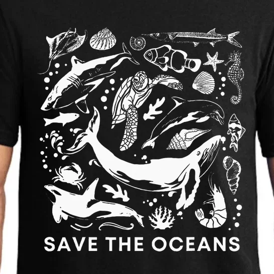 Save The Oceanswhale Turtle Orca Climate Changesea Lover Pajama Set