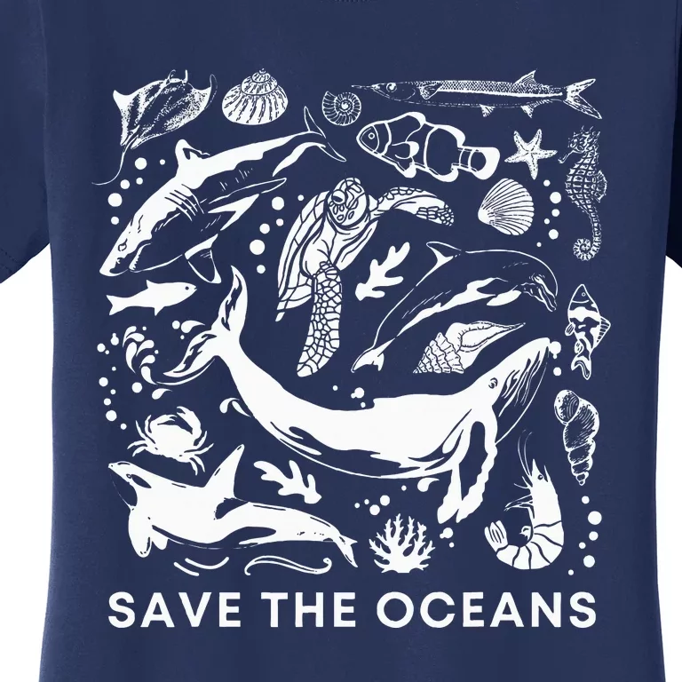 Save The Oceanswhale Turtle Orca Climate Changesea Lover Women's T-Shirt