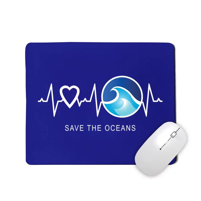 Save The Oceans Heartbeat Love Mother Earth Day Novelty Gift Mousepad