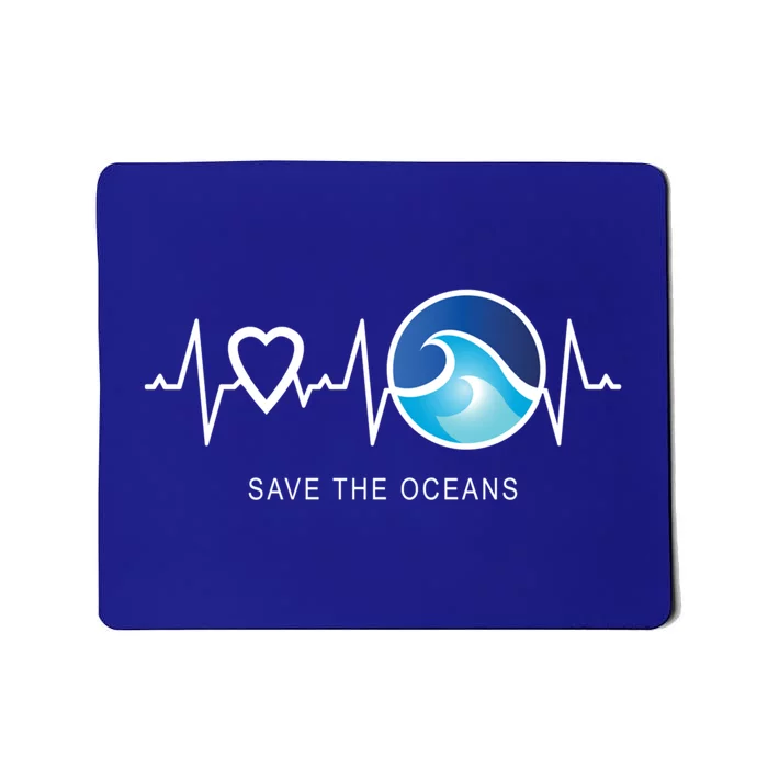 Save The Oceans Heartbeat Love Mother Earth Day Novelty Gift Mousepad