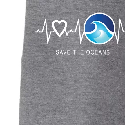 Save The Oceans Heartbeat Love Mother Earth Day Novelty Gift Doggie 3-End Fleece Hoodie