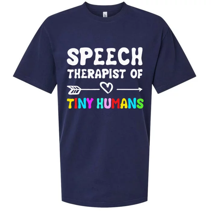 Speech Therapist Of Tiny Humans Speechlanguage Pathology Sueded Cloud Jersey T-Shirt