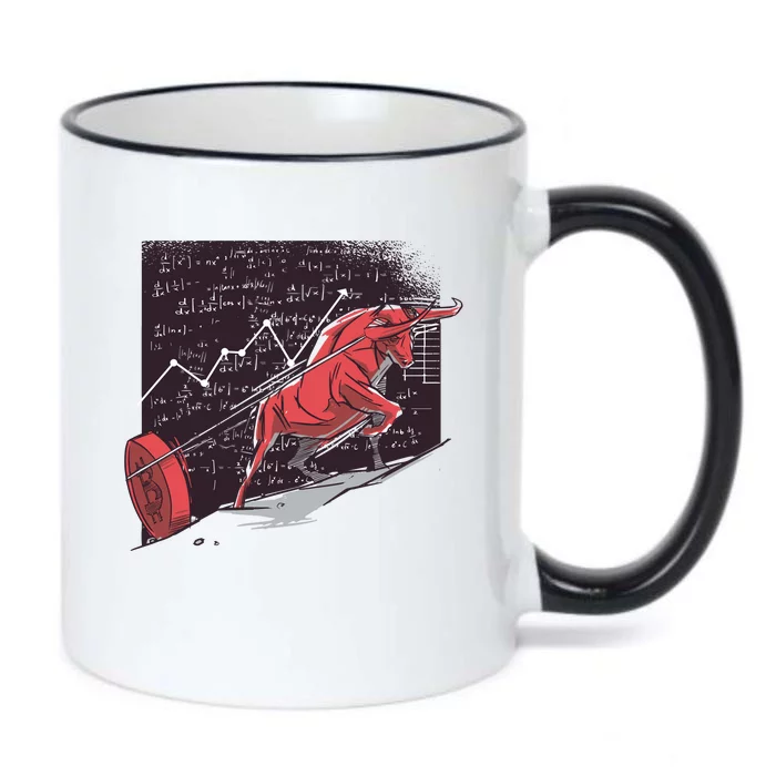 Stock Market Bitcoin Bull Black Color Changing Mug