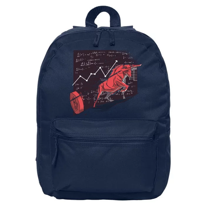 Stock Market Bitcoin Bull 16 in Basic Backpack