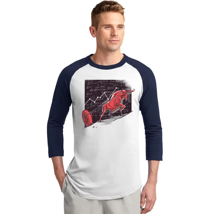 Stock Market Bitcoin Bull Baseball Sleeve Shirt