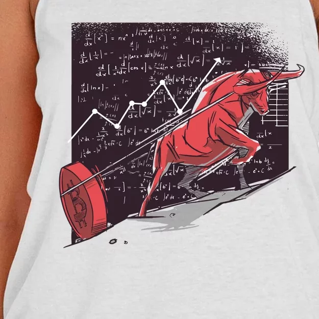 Stock Market Bitcoin Bull Women's Knotted Racerback Tank