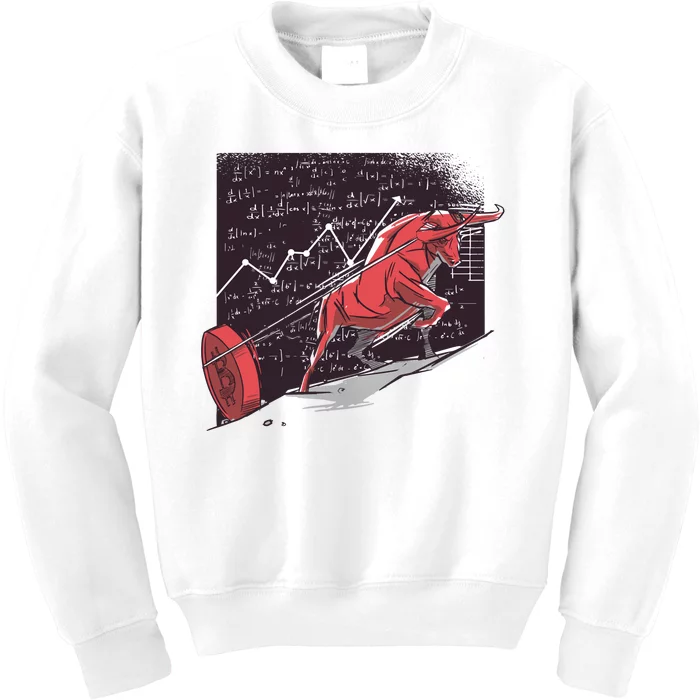 Stock Market Bitcoin Bull Kids Sweatshirt