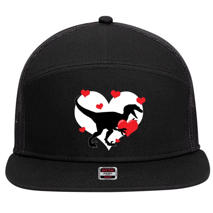 Stole My Heart Cute Dinosaur 7 Panel Mesh Trucker Snapback Hat