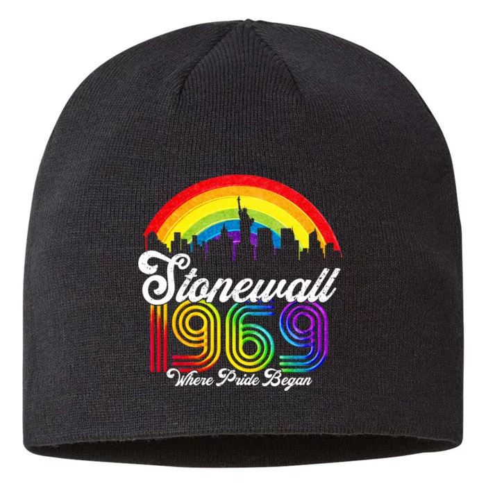 Stonewall 1969 Where Pride Began LGBT Rainbow 8 1/2in Sustainable Knit Beanie