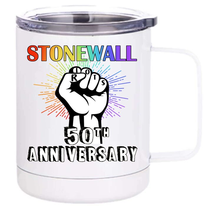 Stonewall Riots 50th Anniversary Fist Front & Back 12oz Stainless Steel Tumbler Cup