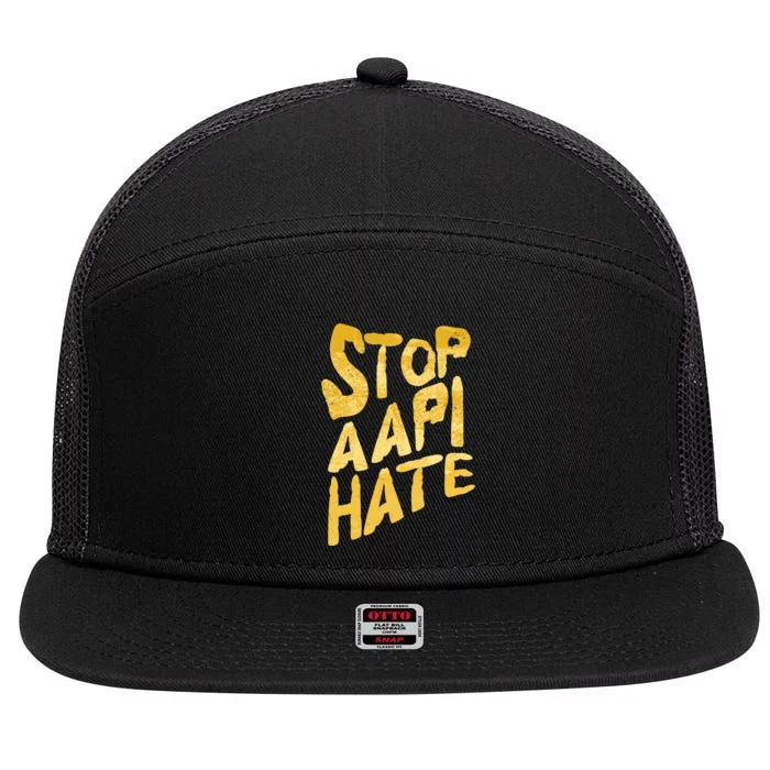 Stop AAPI Hate Painted 7 Panel Mesh Trucker Snapback Hat