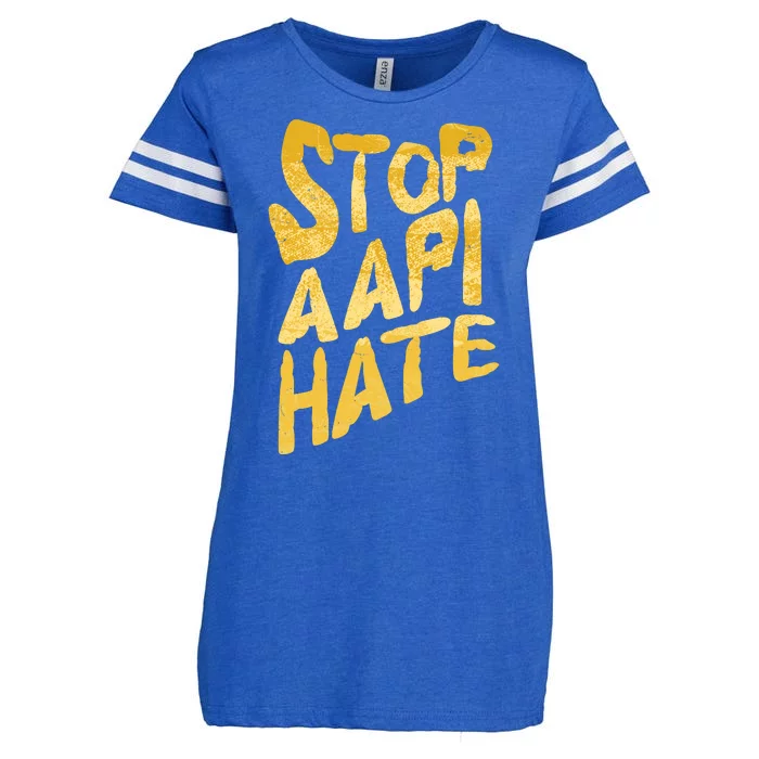 Stop AAPI Hate Painted Enza Ladies Jersey Football T-Shirt