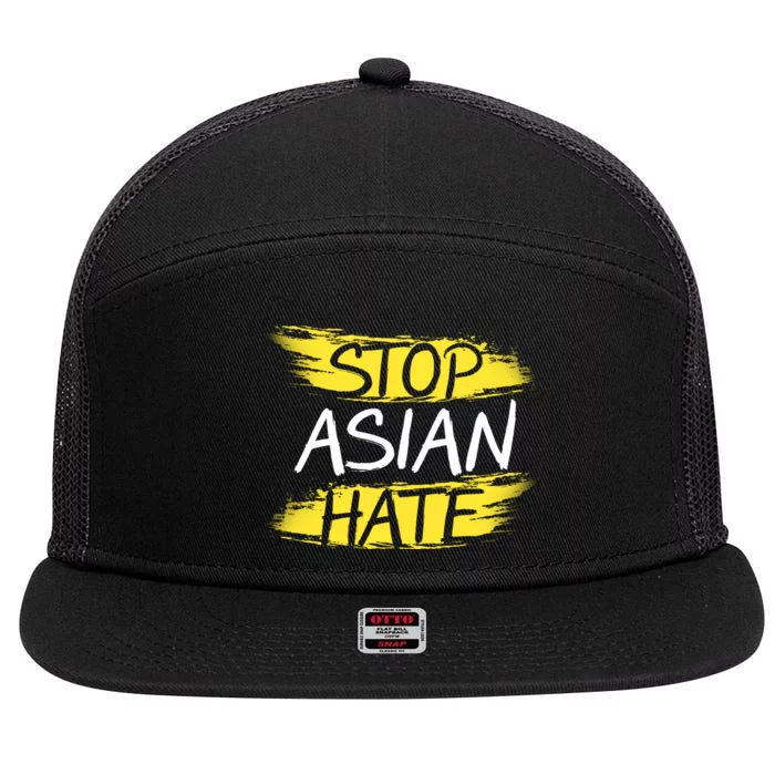 Stop Asian Hate Protest Support 7 Panel Mesh Trucker Snapback Hat