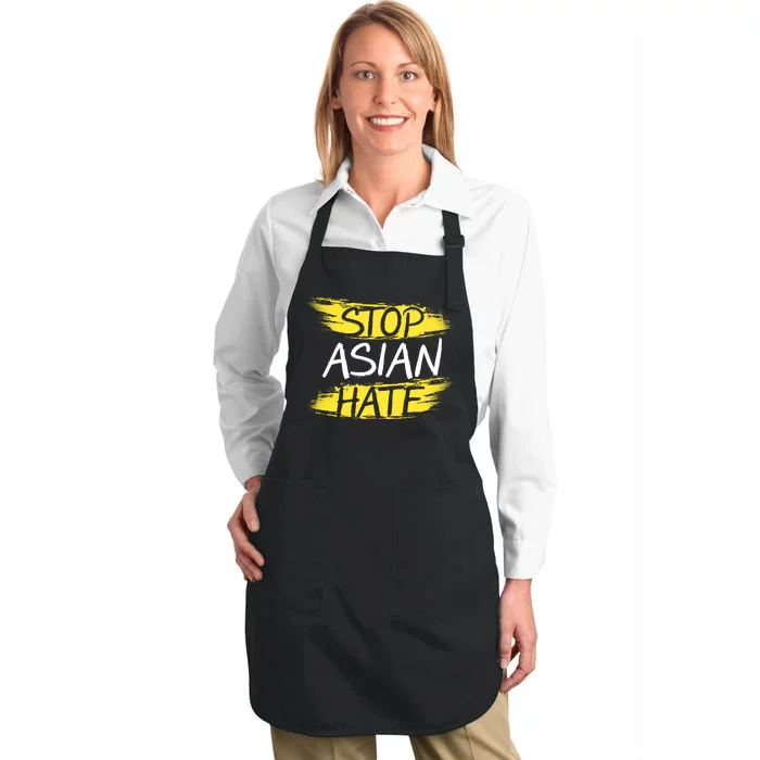 Stop Asian Hate Protest Support Full-Length Apron With Pocket